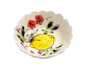 Taça em faiança pintada à mão decoração Limões