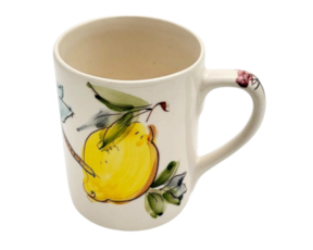 Caneca jumbo em faiança pintada à mão decoração Limões