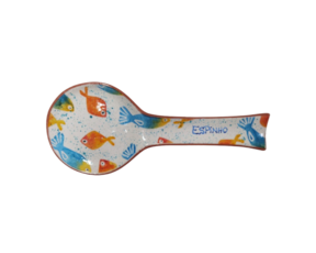 Descansa colher em cerâmica pintado à mão decoração peixinhos (52)