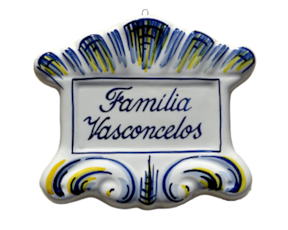 Placa de Família em faiança Vasconcelos