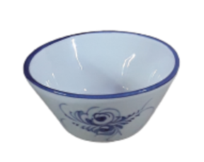 Taça "arroz doce" motivo flor azul