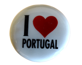 Rolha de cortiça em faiança motivo I Love Portugal