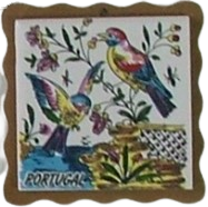 Azulejo com madeira decorado Pássaros 18 cor