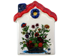 Magnético em faiança decorado motivo Vaso de Flores