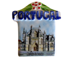 Magnético em faiança decorado motivo Mosteiro da Batalha