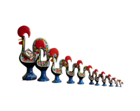 Galo de Barcelos em metal pintado à mão