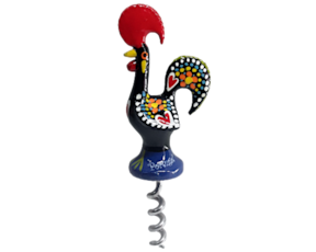 Galo de Barcelos saca-rolhas em metal, pintado à mão.