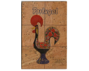 Fotolito magnético em cortiça motivo galo de Barcelos