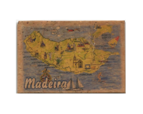 Fotolito magnético em cortiça motivo mapa Ilha da Madeira