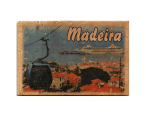 Fotolito magnético em cortiça motivo teleférico-Madeira