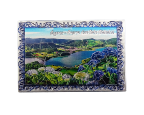 Magnético de borracha (brilhante) motivo Lagoa das sete cidades - Açores