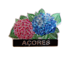 Magnético de borracha (brilhante) motivo Hortênsia - Açores