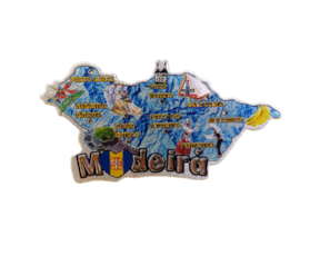 Magnético de borracha (brilhante) mapa - Ilha da Madeira