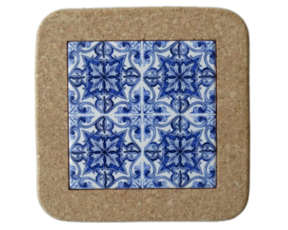 Azulejo decorado 10x10 cm com base cortiça padrão 79