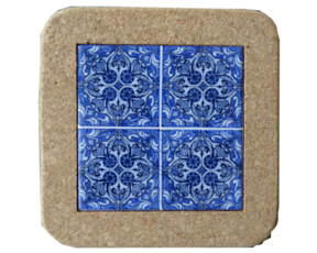 Azulejo decorado 10x10 cm com base de cortiça padrão 83