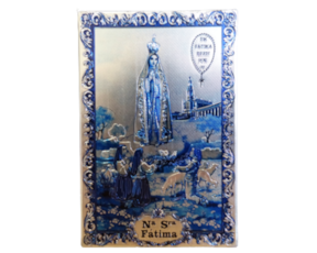 Magnético de borracha tom azul (brilhante) motivo Pastorinhos de Fátima