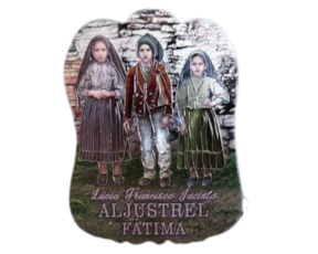 Magnético em borracha colorido (brilhante) motivo pastorinhos Aljustrel-Fátima