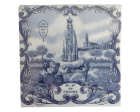 Magnético de papel tom azul motivo pastorinhos de Fátima