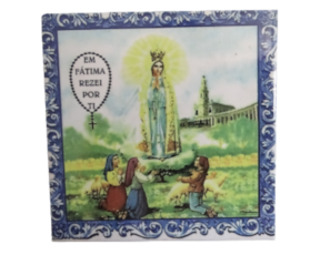 Magnético de papel colorido motivo pastorinhos de Fátima