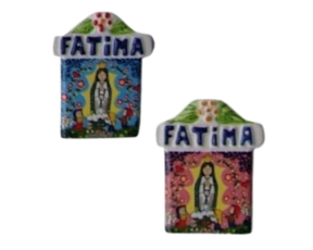 Magnético em faiança decorado motivo Nossa Senhora de Fátima (infantil)