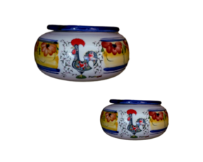 Cinzeiro de água em faiança decorado motivo galo de Barcelos