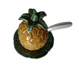 Açucareiro ananás em faiança pintado à mão 