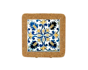 Azulejo decorado 15x15 cm com base em cortiça motivo padrão 20