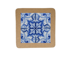 Azulejo decorado 15x15 cm com base de cortiça motivo padrão 79A