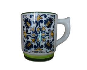 Caneca c/asa decorada em faiança padrão 20