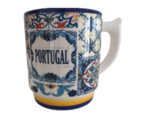 Caneca decorada em faiança multi-padrão Portugal 