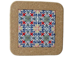 Azulejo decorado 15x15 cm com base de cortiça padrão 89