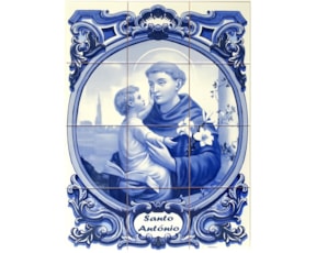 Painel decorado Santo António em Azul