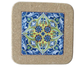 Azulejo decorado 15x15 cm com base de cortiça padrão 80