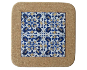 Azulejo decorado 15x15 cm com base de cortiça padrão 20