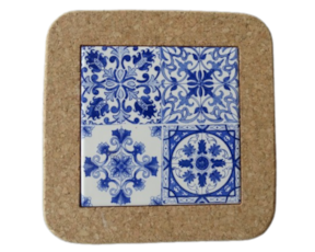 Azulejo decorado 15x15 cm com base de cortiça multi-padrão 234