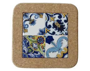 Azulejo decorado 15x15 cm com base de cortiça multi-padrão 232