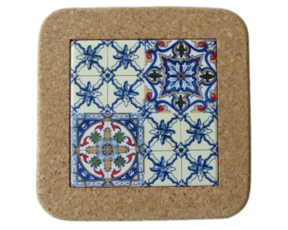 Azulejo decorado 15x15 cm com base de cortiça multi-padrão 227