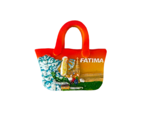 Magnético em resina motivo sacola de Fátima