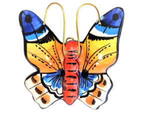 Borboleta em faiança pintada à mão 75