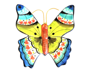 Borboleta em faiança pintada à mão 77