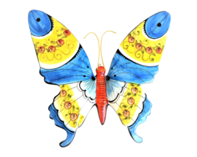 Borboleta em faiança pintada à mão 78