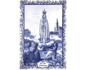 Azulejo decorado Nossa Senhora de Fátima em Azul
