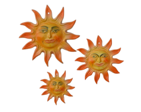Sol decorativo em faiança pintado à mão