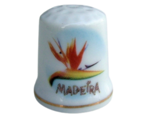 Dedal em porcelana decorado motivo Estrelícia