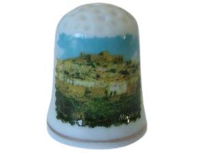 Dedal em porcelana decorado motivo Mértola 