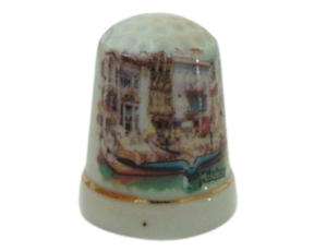 Dedal em porcelana decorado motivo moliceiro-Aveiro