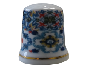 Dedal em porcelana decorado multi-padrão