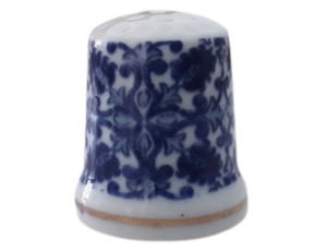 Dedal em porcelana decorado motivo padrão 30