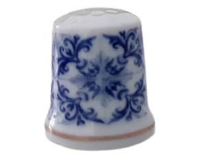 Dedal em porcelana decorado motivo padrão 31