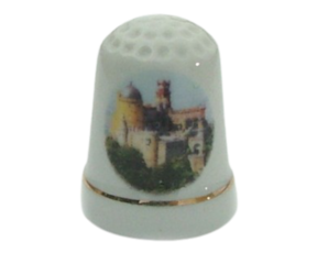 Dedal em porcelana decorado motivo Sintra 